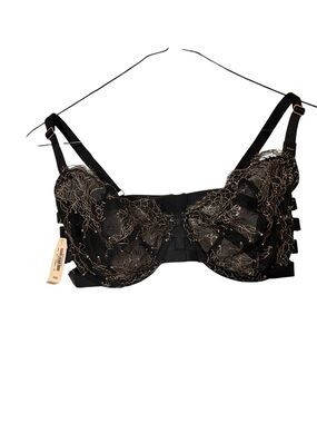 Victoria’s Secret Very Sexy Chantilly Lace Unlined Demi Bra 32DD NWT Black Beige